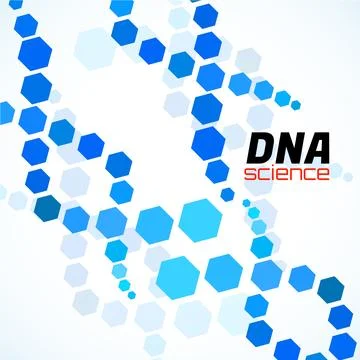 Abstract spiral of DNA, hexagon elements. Isolated on white background イラスト素材