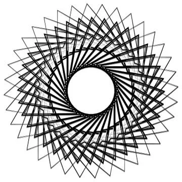 Abstract spiral element. Editable monochrome vector graphics. Illustrazione stock