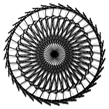Abstract spiral element. Editable monochrome vector graphics. Stockillustratie