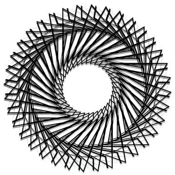 Abstract spiral element. Editable monochrome vector graphics. Stock Illustration