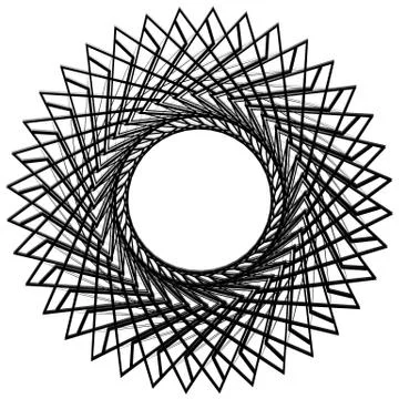 Abstract spiral element. Editable monochrome vector graphics. Illustrazione stock