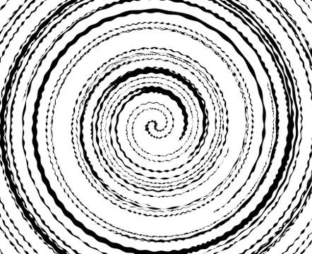 Abstract spiral element in irregular, random fashion. Geometric hypnotic vort Stock-Illustration