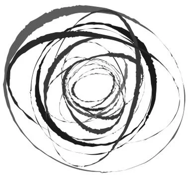 Abstract spiral element in irregular, random fashion. Geometric hypnotic vort Stock Illustration