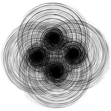 Abstract spiral elements. Abstract unique swirl, twirl shape on white Illustrazione stock