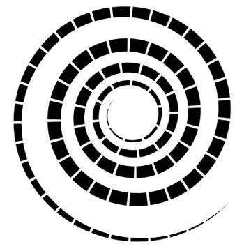 Abstract spiral elements. Abstract unique swirl, twirl shape on white Stock Illustration