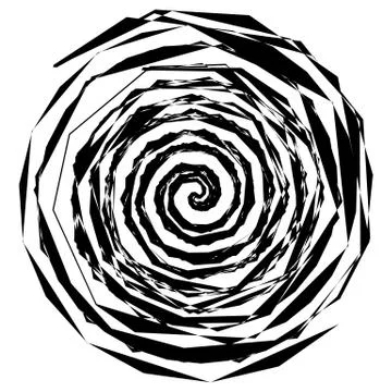 Abstract spiral elements. Abstract unique swirl, twirl shape on white Stock Illustration