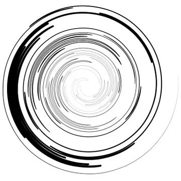 Abstract spiral elements. Abstract unique swirl, twirl shape on white Illustrazione stock