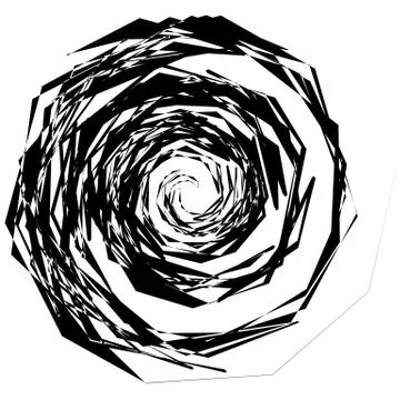 Abstract spiral elements. Abstract unique swirl, twirl shape on white 库存插图