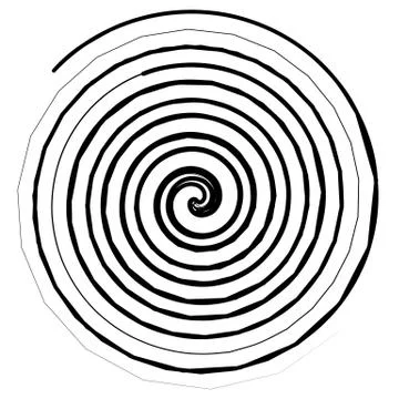 Abstract spiral elements. Abstract unique swirl, twirl shape on white 库存插图