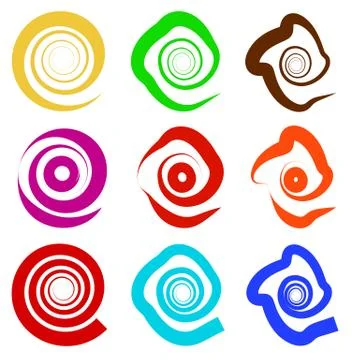 Abstract spiral elements. Abstract unique swirl, twirl shape on white 스톡 일러스트