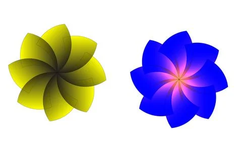 Abstract Spiral Flower Shapes with Gradient Colors Modern Floral  Design Illustrazione stock