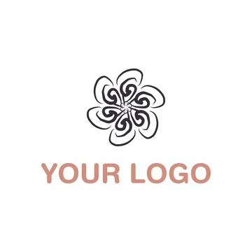 Abstract Spiral Flower Vector Logo Design eps10 Stock Illustration