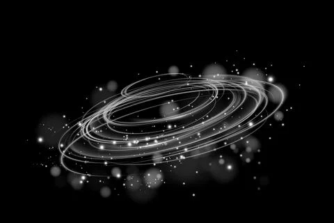 An Abstract Spiral Galaxy Design featuring Stars and Light Effects that captures Stock-Illustration