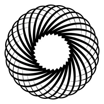 Abstract Spiral Geometric Circular Pattern with Radial Symmetry Design Stock Illustration