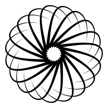 Abstract Spiral Geometric Circular Pattern with Radial Line Design Stock Illustration