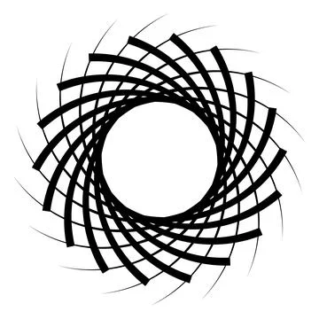 Abstract Spiral Geometric Pattern with Circular Negative Space Illustrazione stock