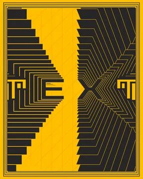 Abstract Spiral Geometry Typography Wall Art High Contrast Poster Stock Illustration