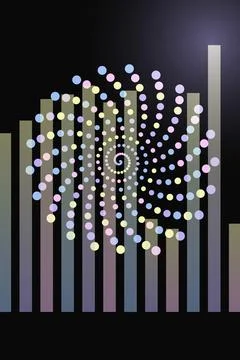 Abstract Spiral with Gradient Bars Stock Illustration