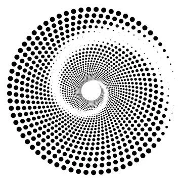 Abstract Spiral Halftone Dot Circular Pattern Background Stock Illustration