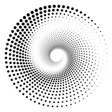 Abstract Spiral Halftone Dot Pattern Background Stock Illustration