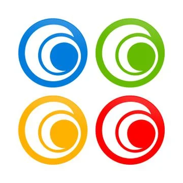 Abstract Spiral Initial G Round Icons Stock Illustration