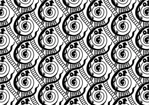 Abstract spiral lattice monochrome pattern. 스톡 일러스트