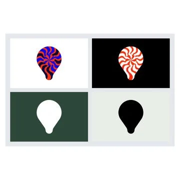 Abstract Spiral Light Bulb Icon Set Vector Design Stock Illustration