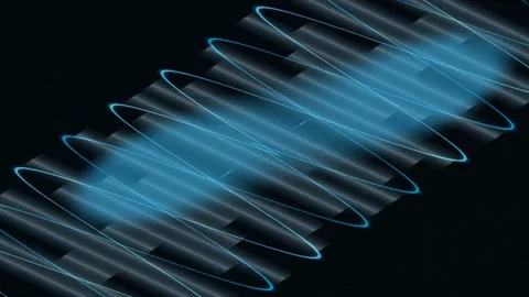 Abstract Spiral Light in Dark Setting While Floating Shapes Stock Footage 327602247