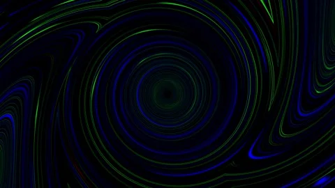 Abstract Spiral Light Pattern with Vibrant Neon Colors on Black Background Stock Footage 345433880