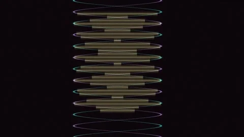 Abstract Spiral Light Rings Stacking Motion in Dark Studio Видео 328588242