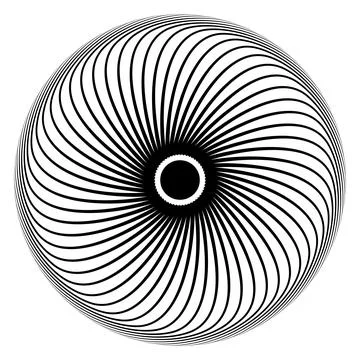Abstract Spiral Line Circular Geometric Pattern Stock Illustration