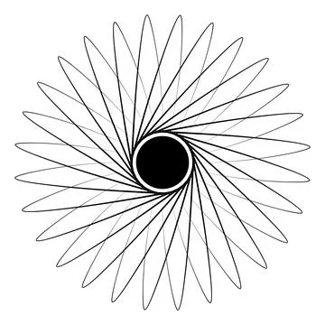 Abstract Spiral Line Pattern with Central Black Circle Stock Illustration