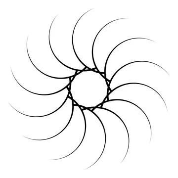 Abstract Spiral Line Pattern with Circular Geometric Form Stock Illustration