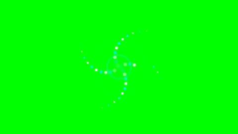 Abstract spiral loading animation with white dots on a bright green backgroun Video stock 341839581