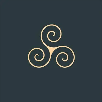 Abstract spiral logo Design, trinity unity conceptual logo. Stock Vector Illustrazione stock