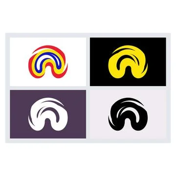 Abstract Spiral Logo Icon Design Set Stock Illustration