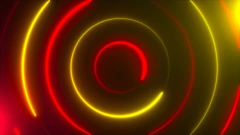 Abstract spiral neon circles, computer generated background, 3D render Stock Footage 101209896