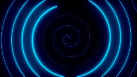 Abstract spiral neon lines, computer generated background, 3D render Stock Illustration