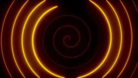 Abstract spiral neon lines, computer generated background, 3D render Illustrazione stock