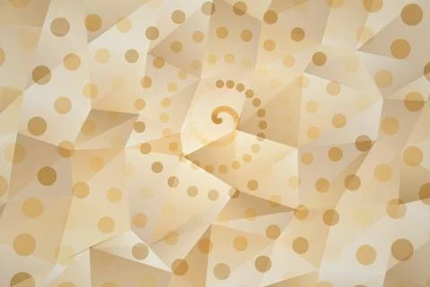 Abstract spiral pattern with beige and gold dots Stock Photos