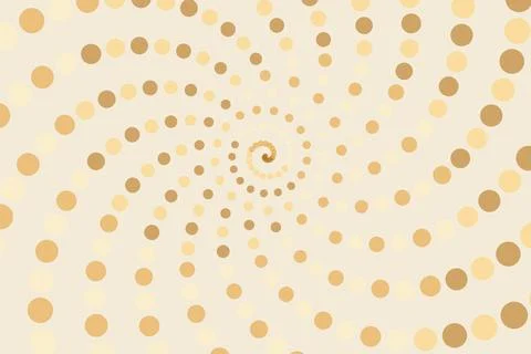 Abstract spiral pattern with beige dots on a cream background Stock Photos