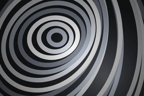Abstract spiral pattern with black and gray circles Stock Illustration