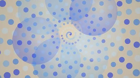 Abstract spiral pattern with blue and beige dots Stock Illustration