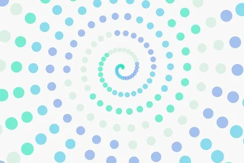 Abstract spiral pattern with blue and green dots Stock Illustration
