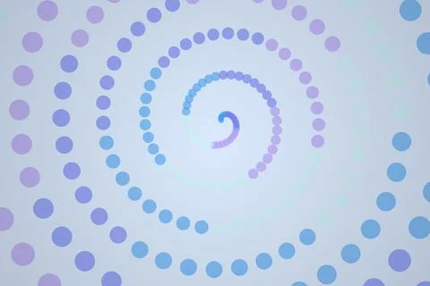 Abstract spiral pattern with blue and purple dots Stock Illustration
