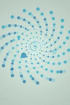 Abstract Spiral Pattern with Blue Circles Stock Photos
