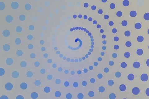 Abstract spiral pattern with blue dots on a gray background Stock Photos