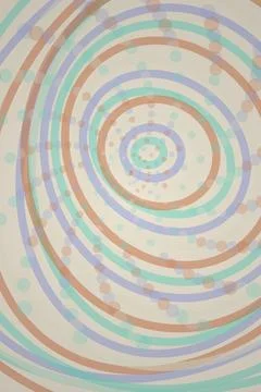 Abstract Spiral Pattern with Circles and Dots Illustrazione stock