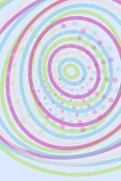 Abstract Spiral Pattern with Circles and Polka Dots Stock Photos