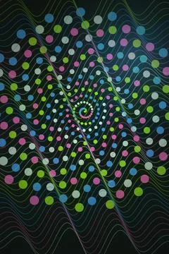 Abstract Spiral Pattern with Circles Stock Illustration